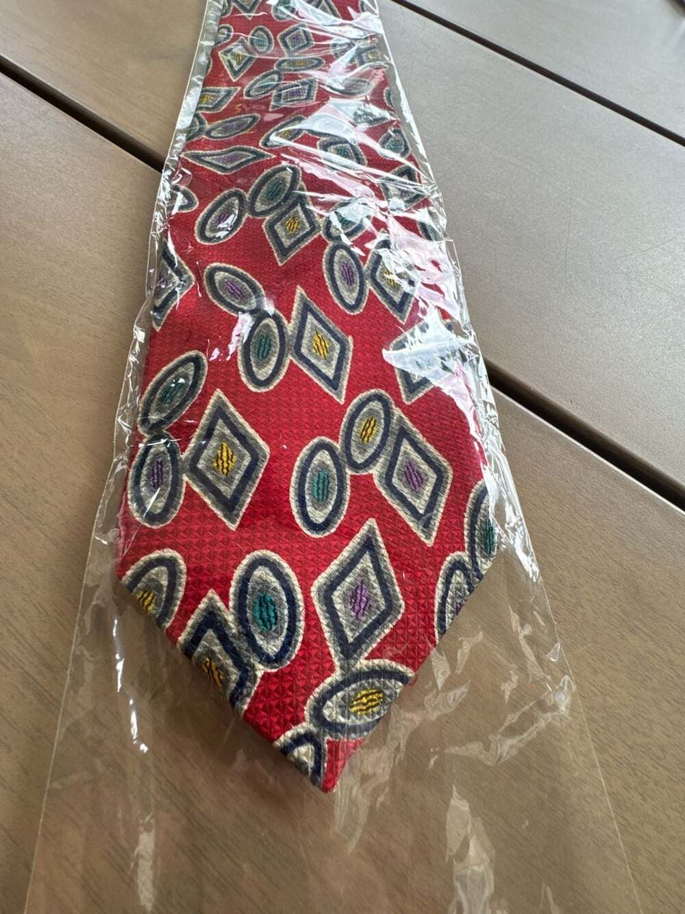 Vintage Robert Talbott Redwood & Ross Silk Necktie Red Geometric